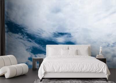 Sky and cloud concept Beautiful Blue sky and mountains. Beautiful Cumulus Cloud in the Bright Sky Background Wall mural